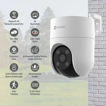 EZVIZ H8c 4G Pan & Tilt Outdoor Camera | 3MP, SIM Card Support