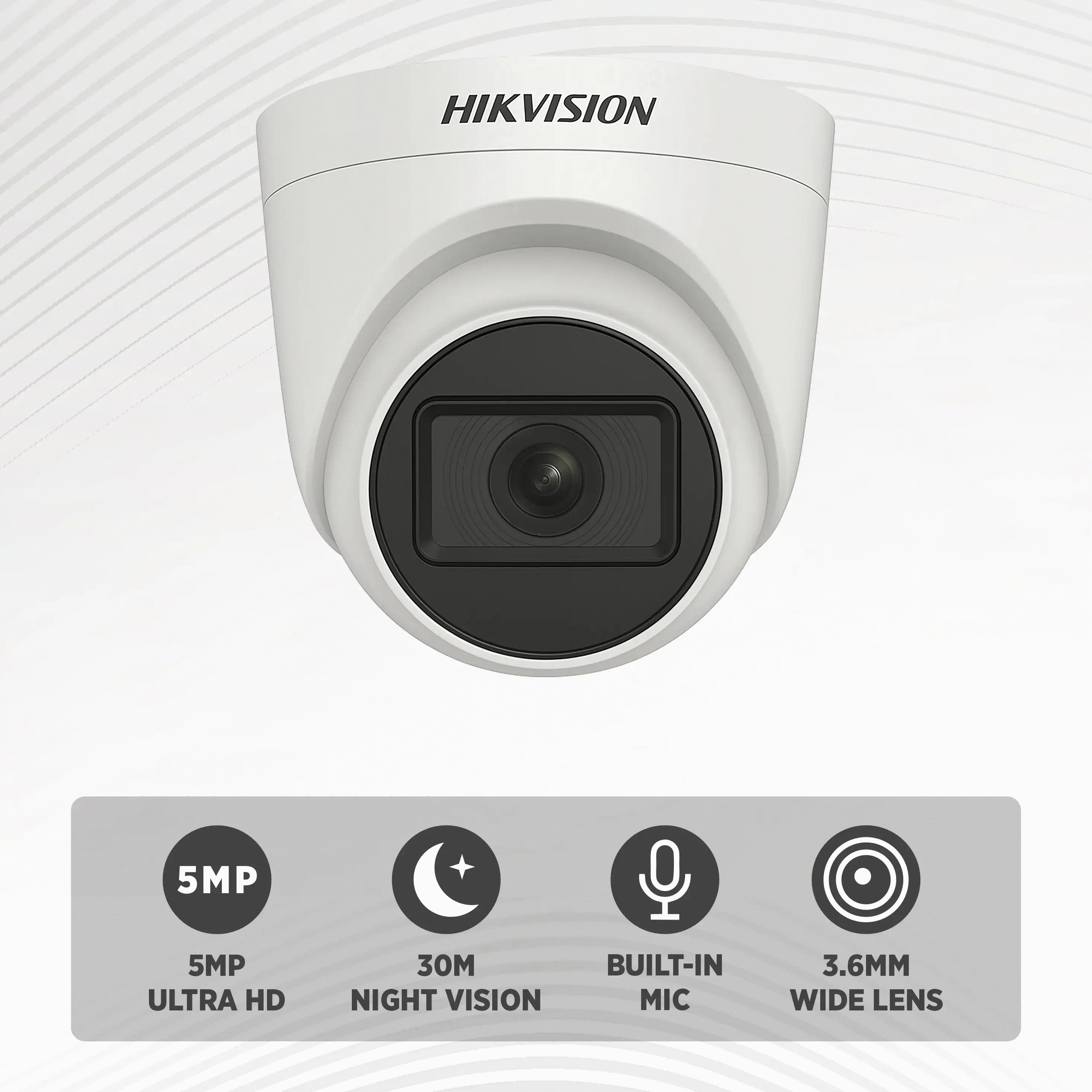 Hikvision DS-2CE76H0T-LPFS 5MP Audio Dome Camera – 3K Ultra HD | Built-in Mic | IR Night Vision | Indoor – Manpra®