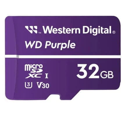WD Purple 32GB microSD Card – CCTV-Optimized Surveillance Storage | Rugged & Reliable