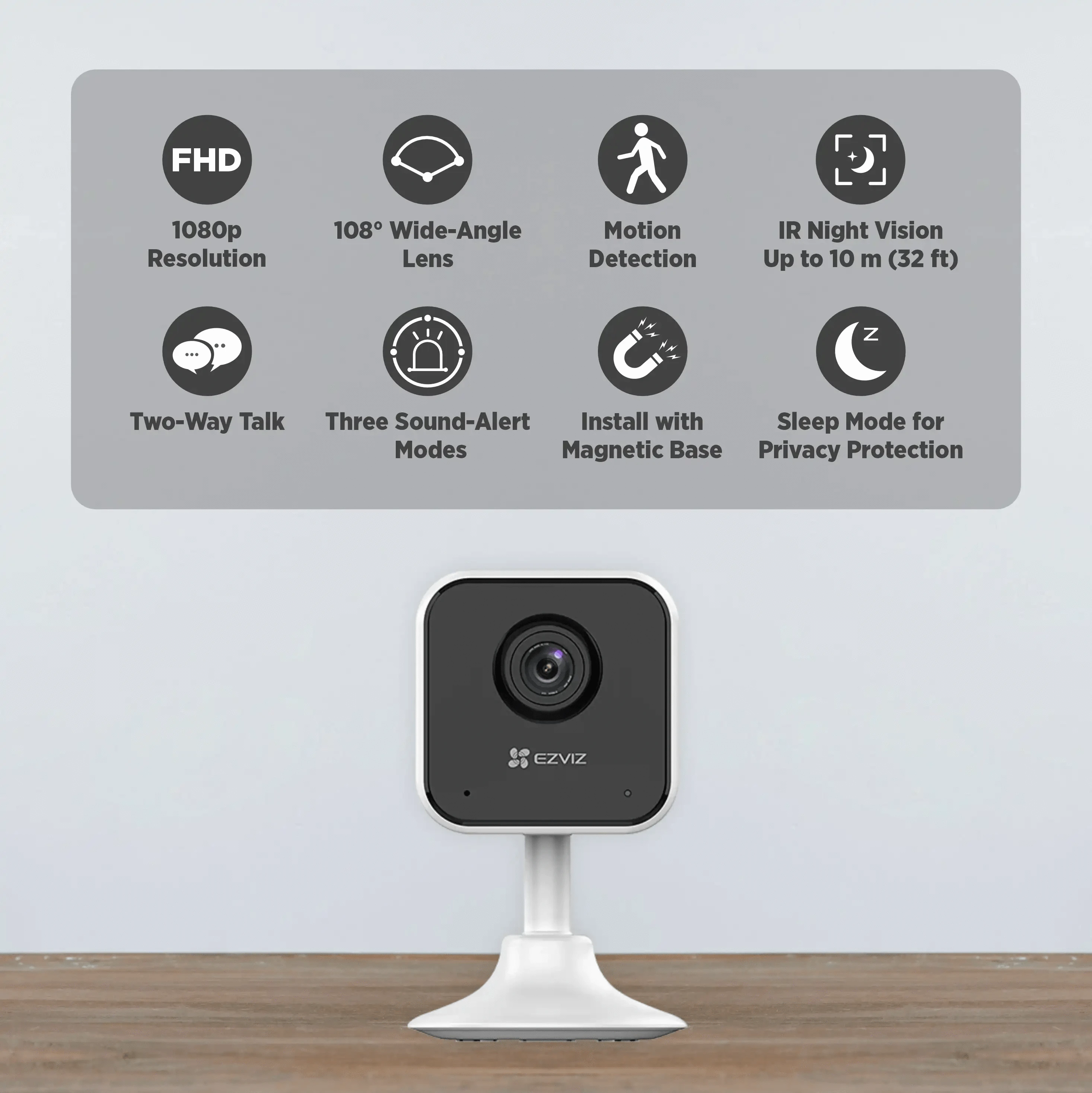 EZVIZ H1c Indoor Wi-Fi Camera – 2MP Full HD, Night Vision, Motion Alerts