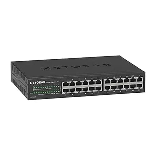 Netgear GS324 24-Port Gigabit Ethernet Unmanaged Switch – Rackmount/Desktop, Fanless, Plug & Play