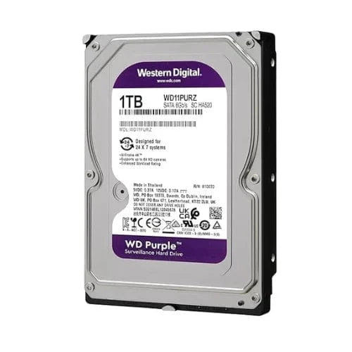 Western Digital WD Purple Surveillance 1 TB Hard Drive, 3.5" SATA for CCTV DVR/NVR | 24x7 Reliability