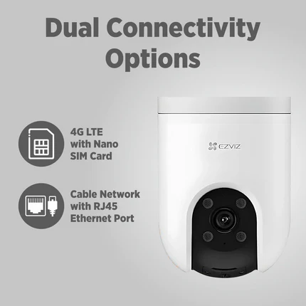 EZVIZ H8c 4G Pan & Tilt Outdoor Camera | 3MP, SIM Card Support