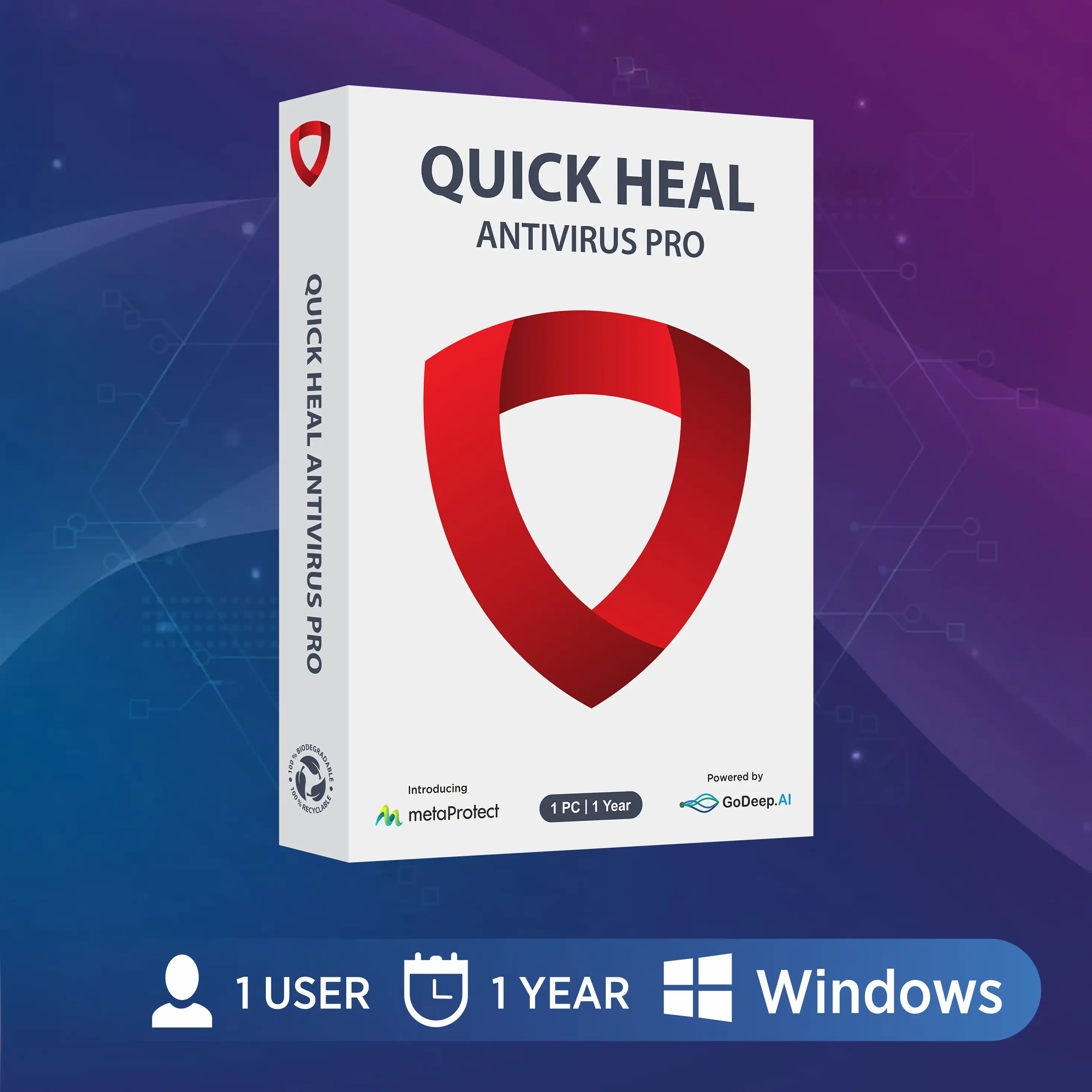 Quick Heal Antivirus Pro 1 PC 1 Year (1 User) – Instant Email & WhatsApp Delivery