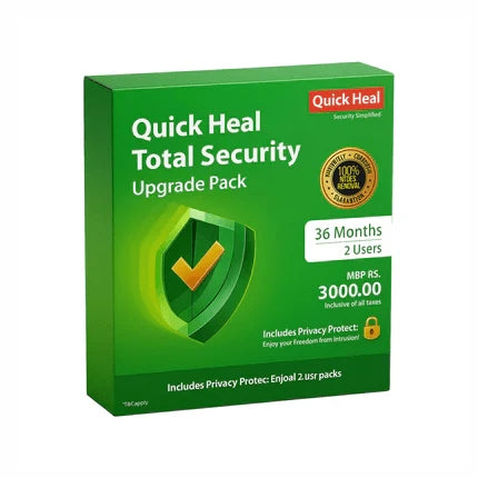 Quick Heal Total Security Renewal 2 PC 3 Year  – Upgrade Pack | Instant Delivery Email & WhatsApp